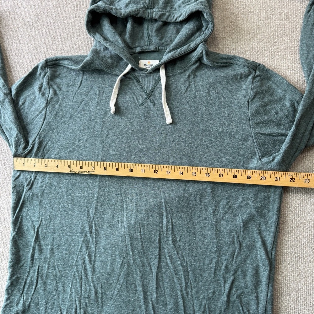 Marine Layer Pullover Shirt Hoodie Lightweight Teal Men's Size Large - Picture 4 of 8